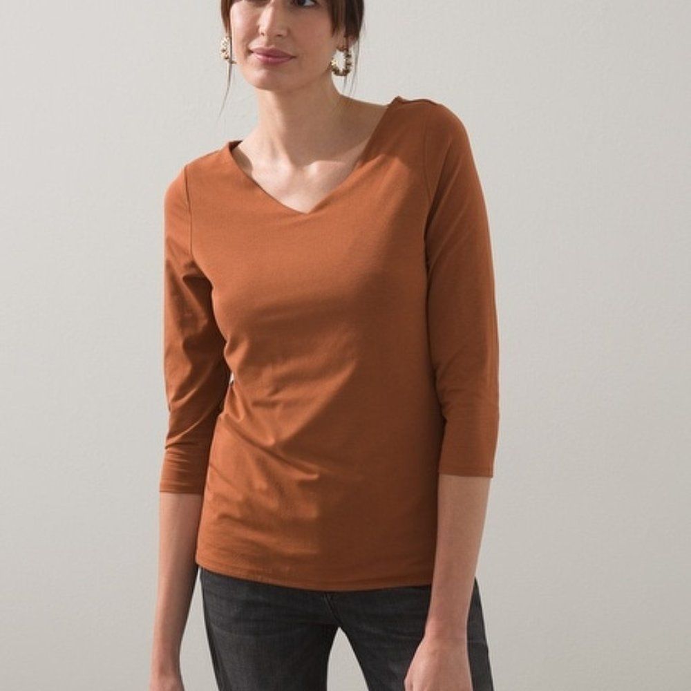 CHICO'S the Ultimate Tee High Wide Touch of Cool Tee Sz. 0 (XS/4)